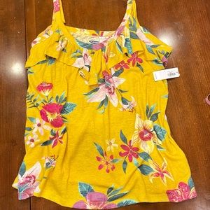 Tropical Ruffled Tank Top from Old Navy Size L